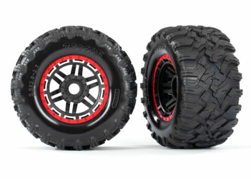 TRAXXAS 8972R Gomme e Cerchi Rossi MAXX 5.5x2.8-2.7.