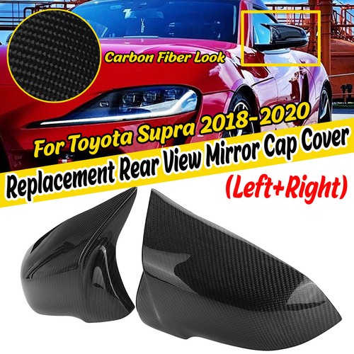 Real Carbon Fiber Rear view Mirror Cover Cap For Toyota Supra 2019-2023 Replace
