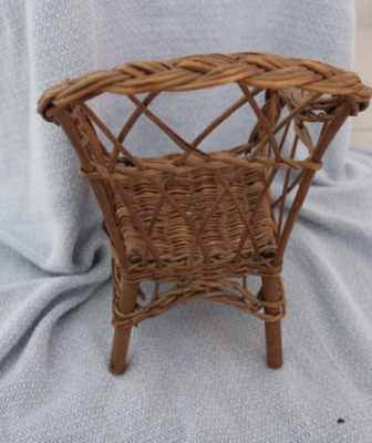 Ancienne Chaise De Poupée En Vannerie Début 20e Siècle - Idéal Bleuette Jumeau Gaultier