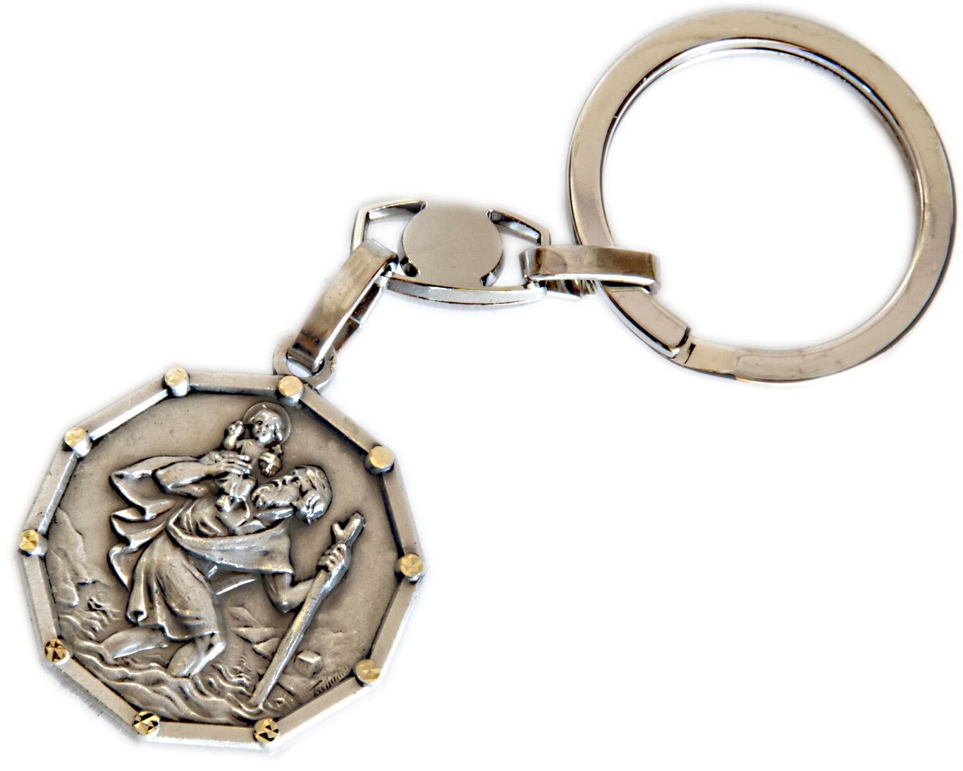 Schlüsselanhänger Christophorus Elegant Jesukind / Gott Schütze Dich Ø