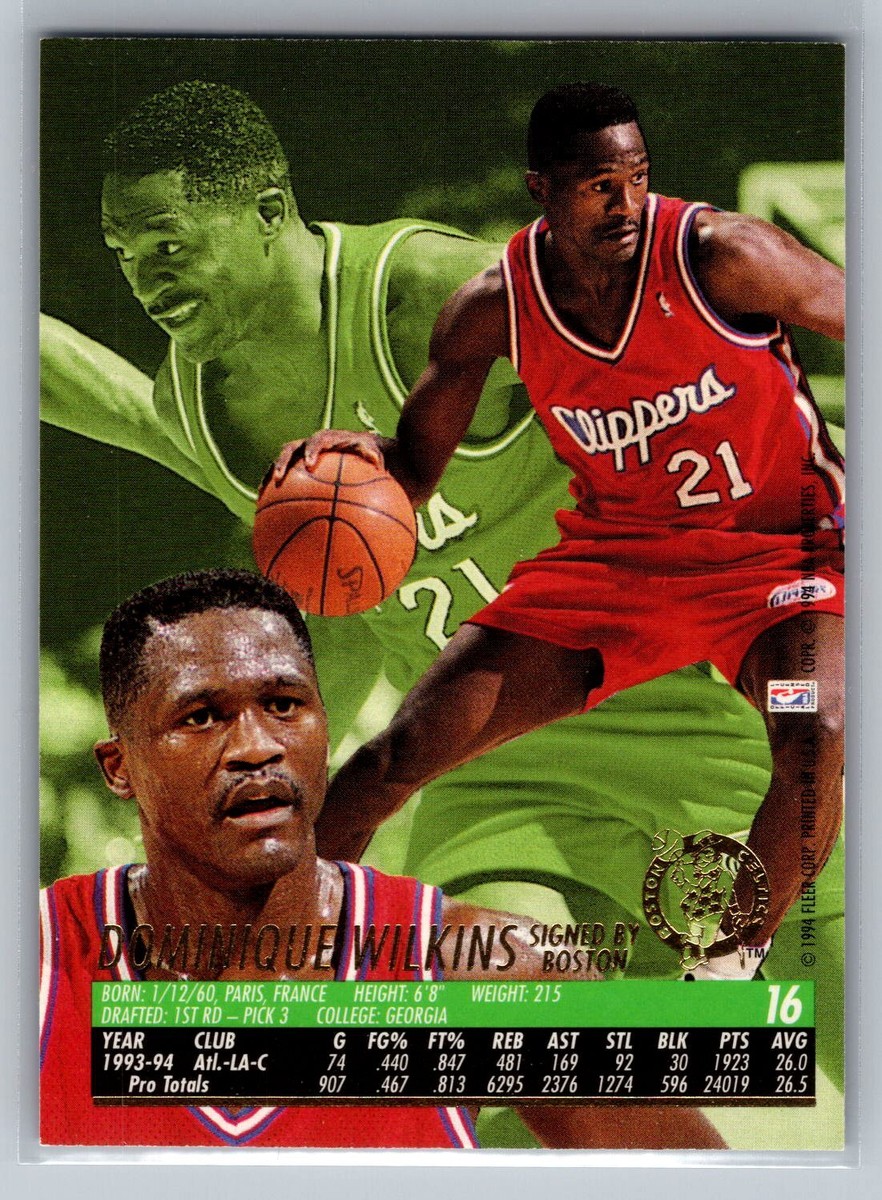 1994-95 Ultra Dominique Wilkins #16 Boston Celtics | eBay
