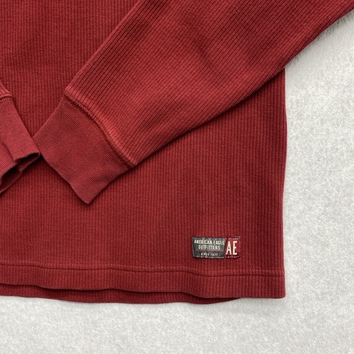 VTG American Eagle Mens Sweater Shirt Red Knit Long Sleeve Crew Neck Y2K Size XS - Picture 8 of 17