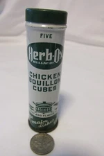 Vintage Green Herb-Ox Chicken Bouillon Cubes Advertising Tin Can Mamaroneck NY