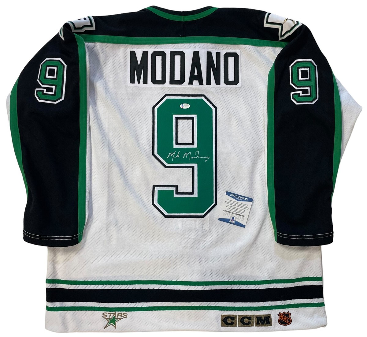 MIKE MODANO SIGNED 1994 CCM AUTHENTIC DALLAS STARS JERSEY BECKETT