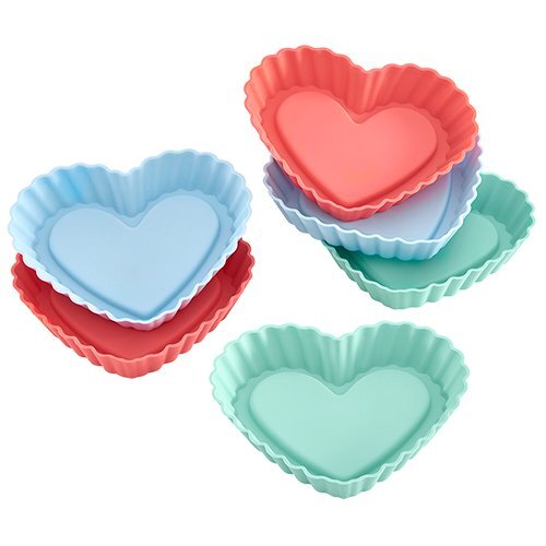 Lurch Flexiform Tortelett Herz 6er Set Pastel Mix - Picture 1 of 2