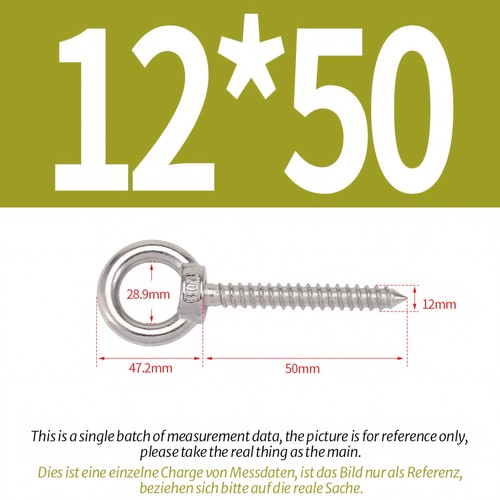 Stainless Steel Screw Lag Eye Bolt A2 304 Marine Grade Size 4mm 5mm 6mm - 12mm - Picture 49 of 52