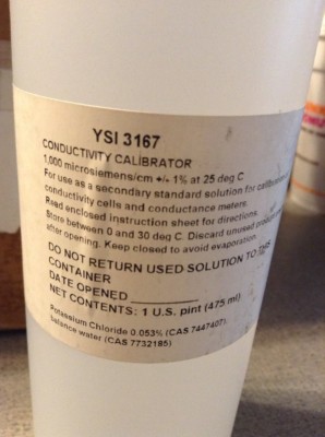 Cal Solution, EC,1000 uS/cm,1 Pt, PK8 YSI 3167