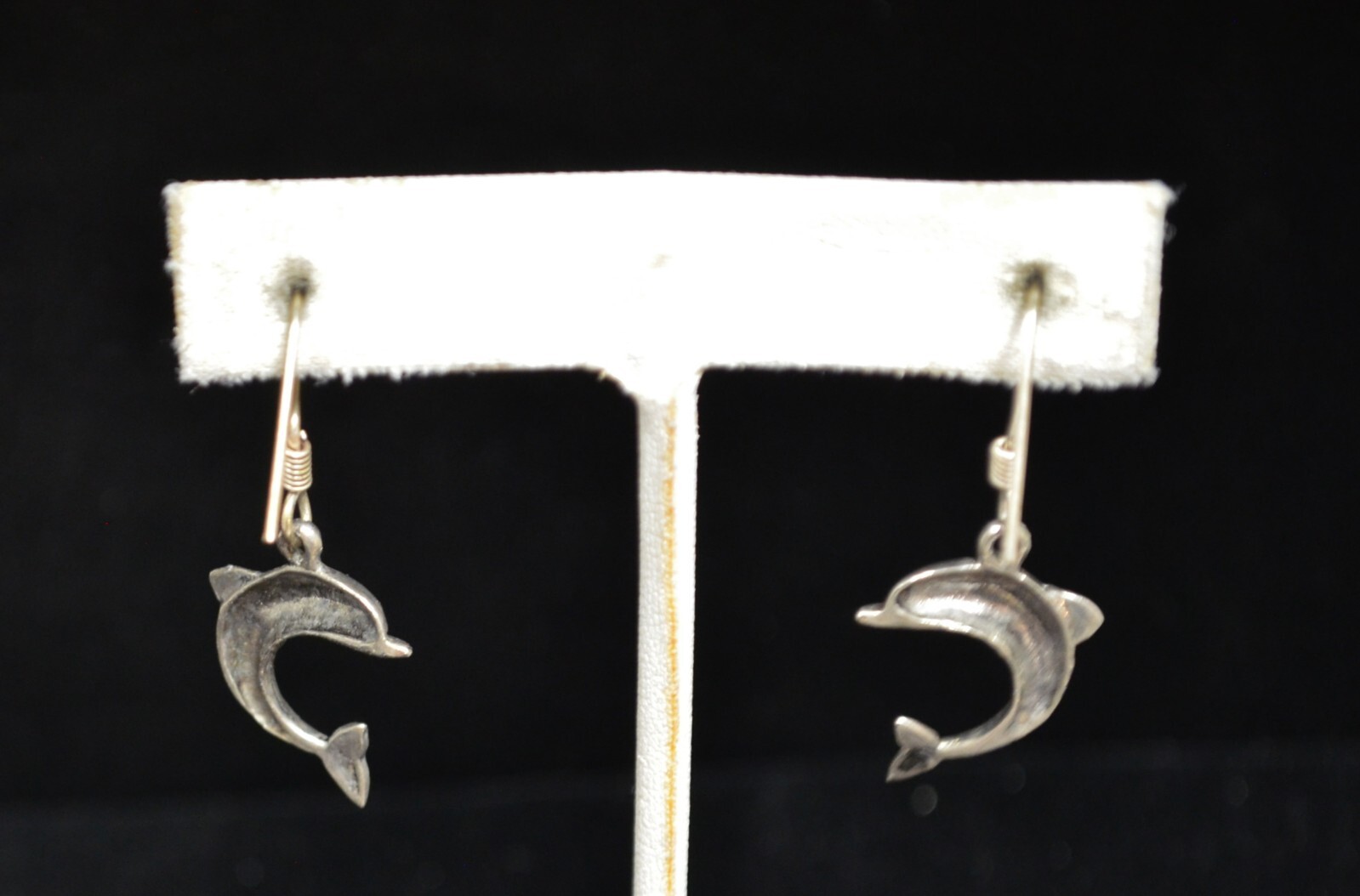 Sterling Silver Pretty Dolphin Dangle Earrings #F… - image 3