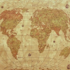 RARE VINYL WORLD MAP KNIT BACK MARINE OUTDOOR UPHOLSTERY LUGGAGE FABRIC WP 54"W