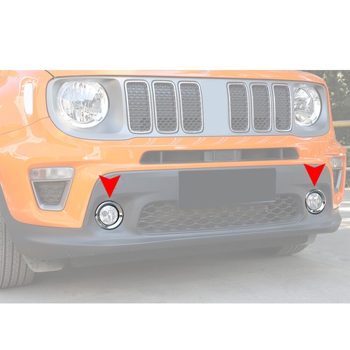 2pcs Car Front Fog Light Lamp Cover Trim Rings for Jeep Renegade 2019+ Chrome - Picture 4 of 8