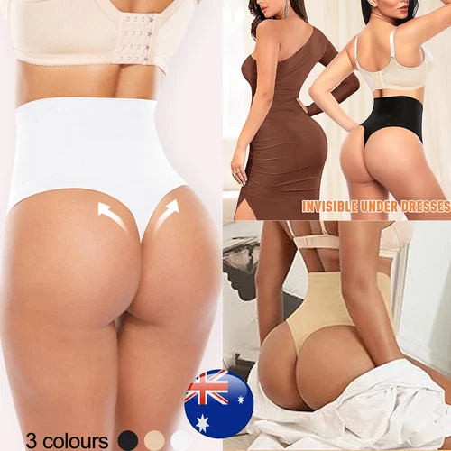 Women Body Shaper Thong G String High Waist Tummy Control Invisible Shapewear AU - Picture 1 of 32