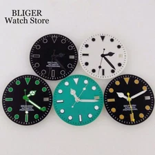 28.5mm MOD Watch Dial Face Fit NH35A NH36A Black White Green Dial Hand Set Parts