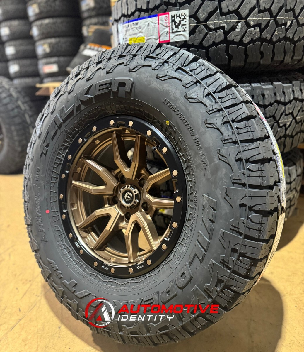 4 17x9 Fuel D681 Rebel Bronze Wheels 35