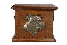Staffordshire Bull Terrier, Staffy - urn for dog ashes, personalized urn with en