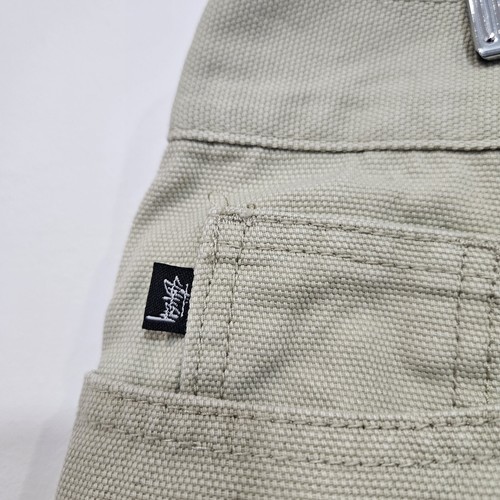Stussy Big Ol Jeans Shorts Mens Size W36 Beige Cream Denim Shorts Cotton Baggy - Picture 9 of 13