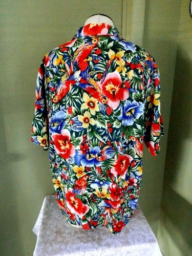 VINTAGE JOE KEALOHA'S PARROT POCKET HAWAIIAN SHIRT * M * MULTI-COLOR * - Picture 2 of 7