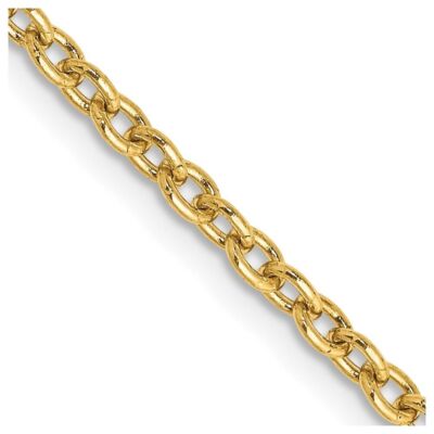 10K Gelbgold 2,4 mm offenes Gliederkabel 16'' Halskette 4,78 Gramm Geschenk für Mutter