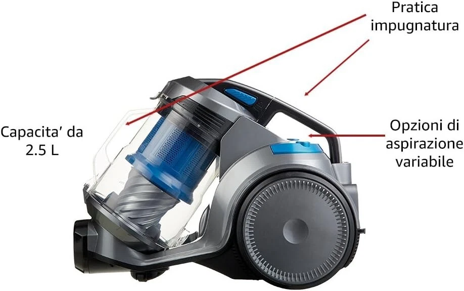 Basics - Aspirateur La Cylindre Sans Sac , 2,5 L, 700 W