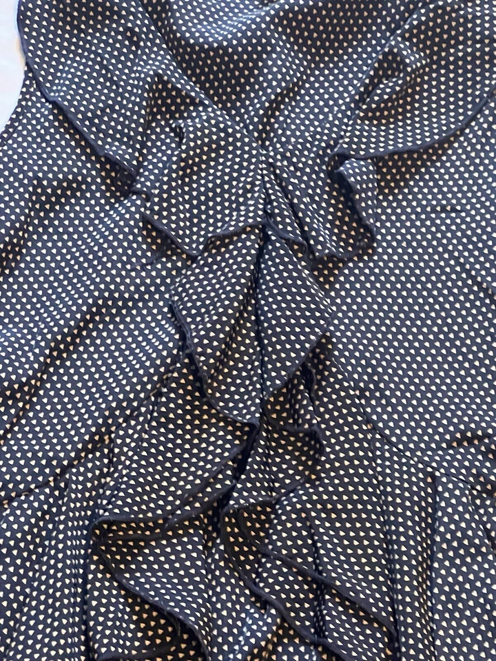 Needle & Thread Women’s Large Mini Dress Cascade Ruffle Navy Blue Geometric - Image 3 of 4