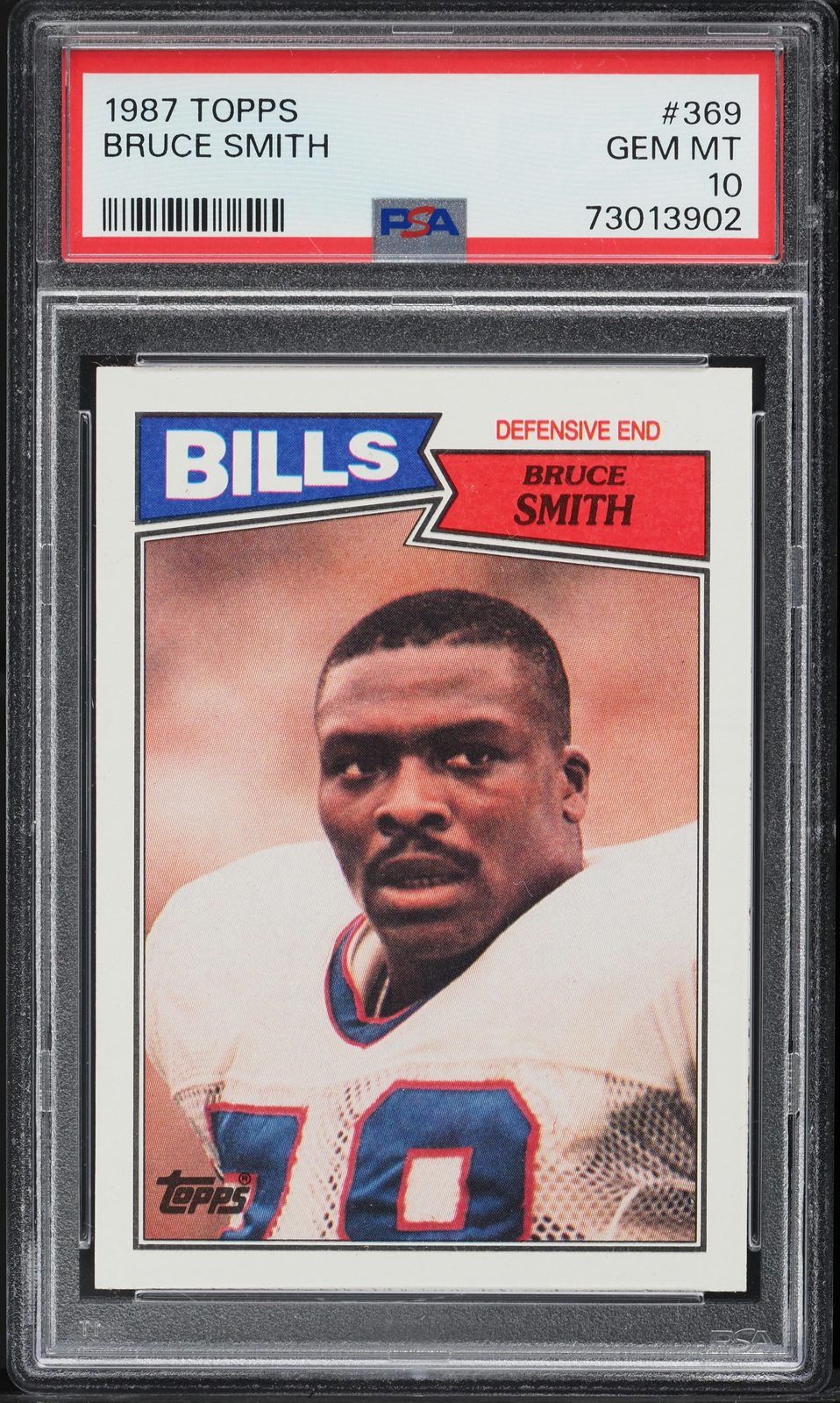 1987 Topps FB Card #369 Bruce Smith Buffalo Bills HOF PSA 10 GEM MINT
