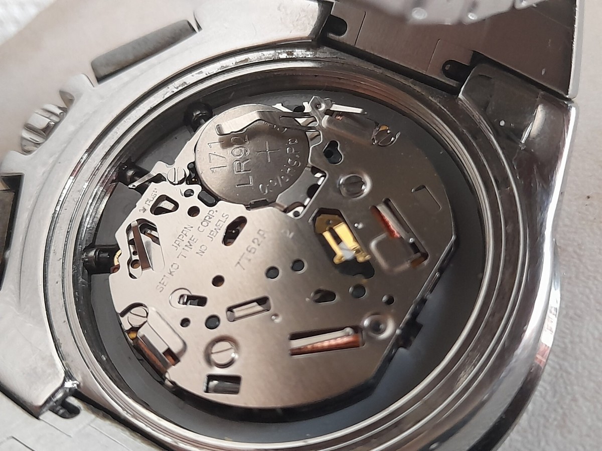 Seiko Quartz Watch Chronograph Alarm Date 7T62-0HG0 Mov. 7T62A