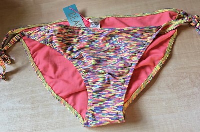 BNWT New Accessorize Tie Bikini Bottoms Briefs Size 18 Yellow Peach Pattern