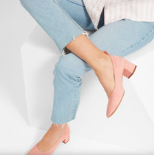 Everlane Women's Pale Pink Suede The Leather Day Heel Sz 10