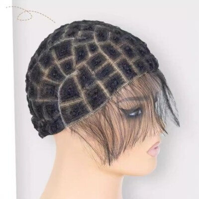 Double Full Lace Crochet Wig Cap for Braided Wigs Boho Goddess Locs w/ Baby Hair