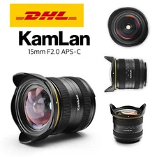 KamLan 15mm F2.0 Large Aperture Manual Lens For Fujifilm M4/3 Sony Canon Camera 