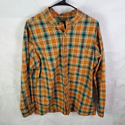 Chemise homme Duluth Trading coupe décontractée orange à