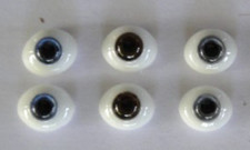 Oval Glass Doll Eyes 6 mm for Antique,repro, Modern or Reborn dolls