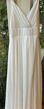 Lulus White Maxi Dress Size: XL New with Tags Sleeveless Flutter Train