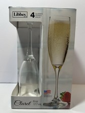 Libbey Champagne Glasses 4 Count 6oz 177mL Made In USA
