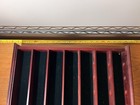 Vintage Wooden Trinket Shelf, Holds 49 Gold Balls Green Velvet Backing — photo 4