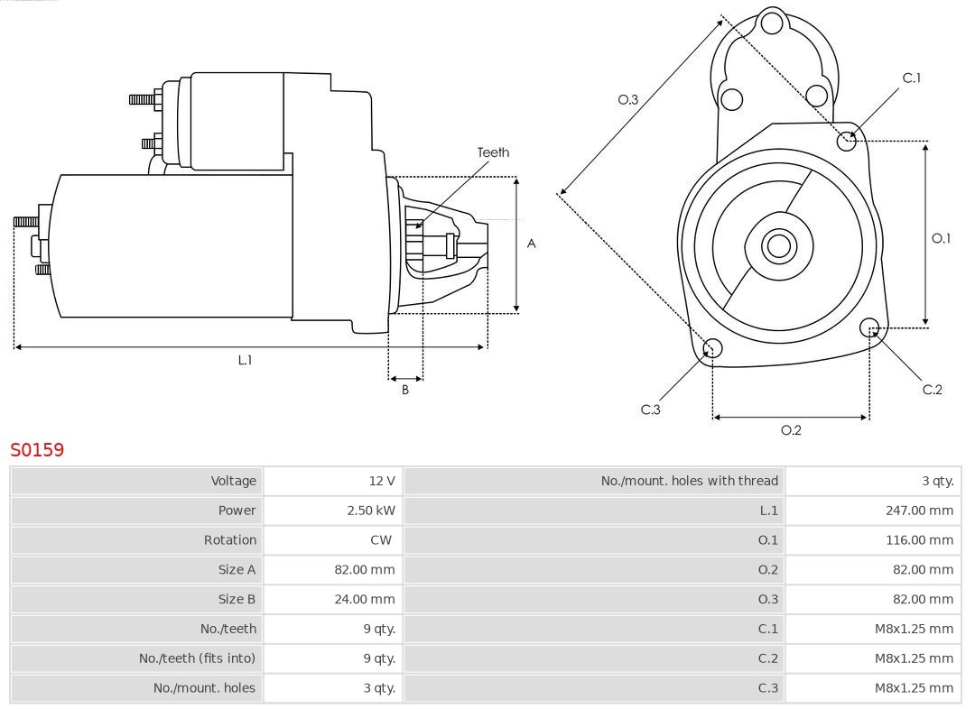 Für AS ROZRUSZNIKI I ALTERNATORY S0159 BRAND NEW AS-PL STARTER MOTOR