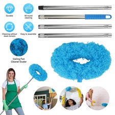 Reusable Microfiber Cleaning Brush With Extendable Pole For Wall Door Window