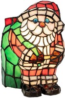 Lumilamp Tiffany Tischlampe Weihnachtsmann Glas 17X11X22 Cm E14 Fassung