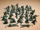 32 Figs – 2 Sets, Vintage Marx Series 1 GIs, Flat Dark Forest Green