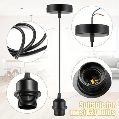 Set of 2Pcs E27 Screw Type Light Fixture Socket Holder For Ceiling Fan Wiring