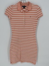 Tommy Hilfiger Women's Rugby Striped Polo Dress Knee Length Slim Fit XXS Button