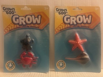 GROW Creature Sea Turtle & Crab + Starfish & Stingray Glows in the Dark Grows up
