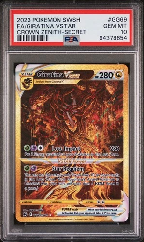 2023 POKEMON SWSH CROWN ZENITH #GG69 FA/GIRATINA VSTAR PSA 10