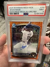 2025 Bowman Chrome Prospect Mega Auto Jesus Made #BMA-JM Orange Refractor /25