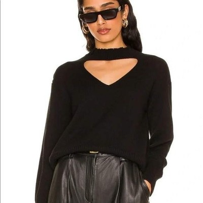 525 America Black Gigi Distressed Sweater Pullover Goth Sz Lg MSRP $118 / #8182