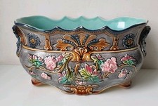 jardiniere cache pot barbotine majolique majolica jugendstil dlg wasmuel onnaing