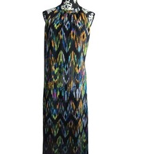 Socialite Womens Multi Color Ikat Halter Maxi Dress Open Back 90109-EWD Mens M