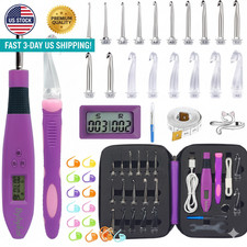 Lighted Crochet Hooks Set 18 Sizes 2-14mm Digital Counter Ergonomic