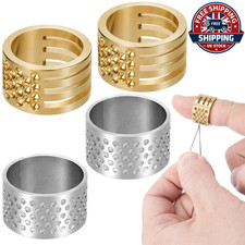 4Pcs Metal Sewing Thimbles Adjustable Finger Protectors Quilting Crafts Knitting