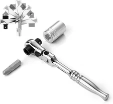 DURATECH 1/4" Drive Ratchet Handle, 2 in 1 Flex Head Ratchet, Socket&Bit... 