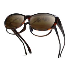 Fit Over Glasses Sunglasses with Polarized Lenses for Men and Women,Leopard